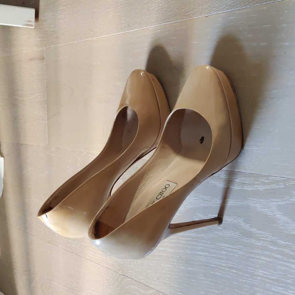 Jimmy Choo platform heels beige 38